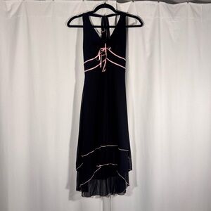 Vintage Soulmates Y2K Black & Pink Halter Midi Dress